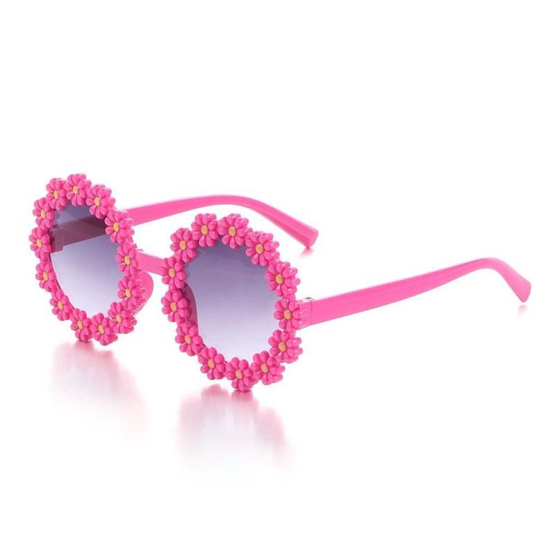 kids round daisy flower sunglasses, view 3 - MRSLM
