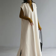 women's loose V-neck autumn winter dress, view 6 - MRSLM