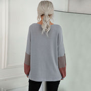 color block waffle v-neck knit pullover, view 4 - MRSLM