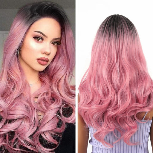 gradient color long curly wig - MRSLM