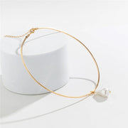 imitation pearl pendant choker necklace - MRSLM