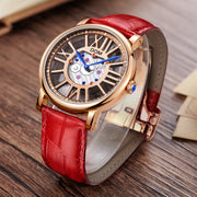 genuine leather hollow quartz watch, view 3 - MRSLM