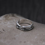 men's silver dragon claw ring, view 3 - MRSLM