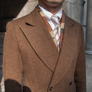 Men's vintage wool brown jacket, view 4 - MRSLM