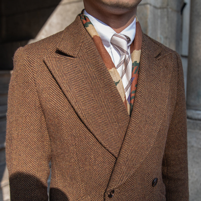 Men's vintage wool brown jacket, view 4 - MRSLM