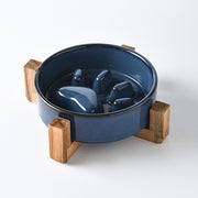 slow feed ceramic pet bowl, view 2 - MRSLM