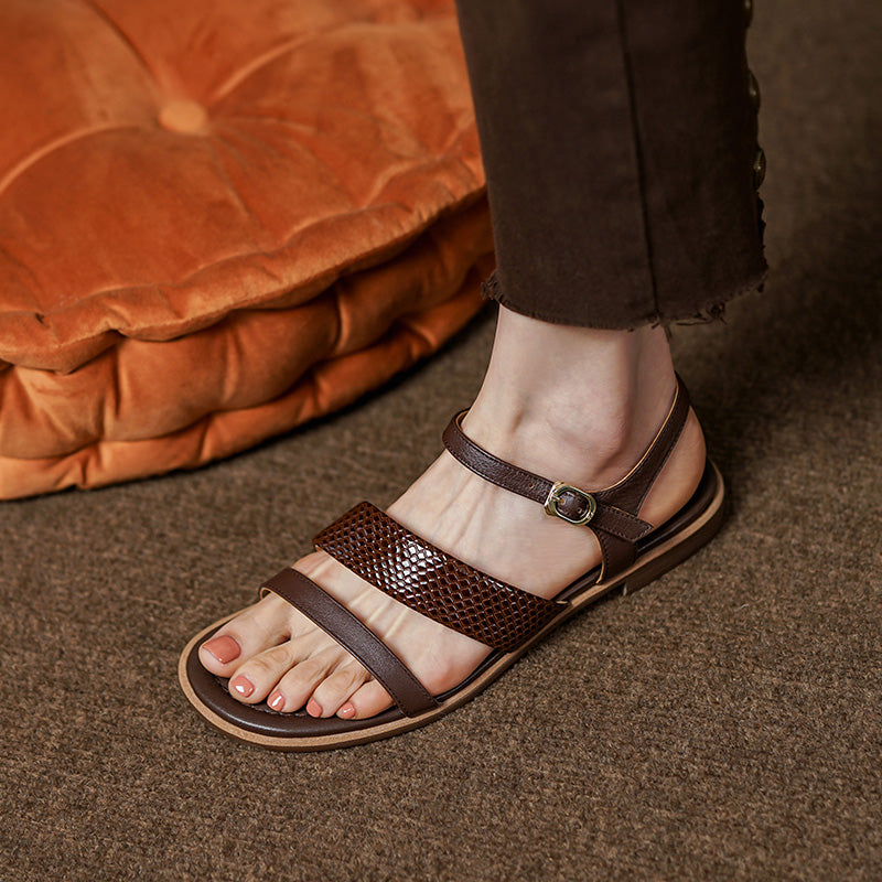 Retro women's leather sandals, view 9 - MRSLM