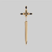 s925 silver cross sword drop earrings, view 3 - MRSLM