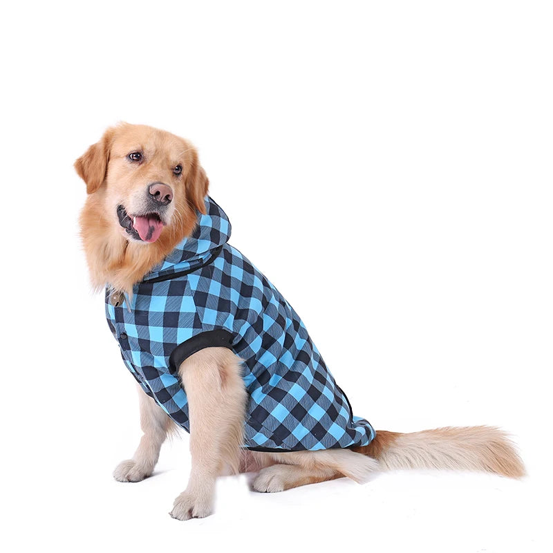 dog winter coat with detachable hood, view 4 - MRSLM