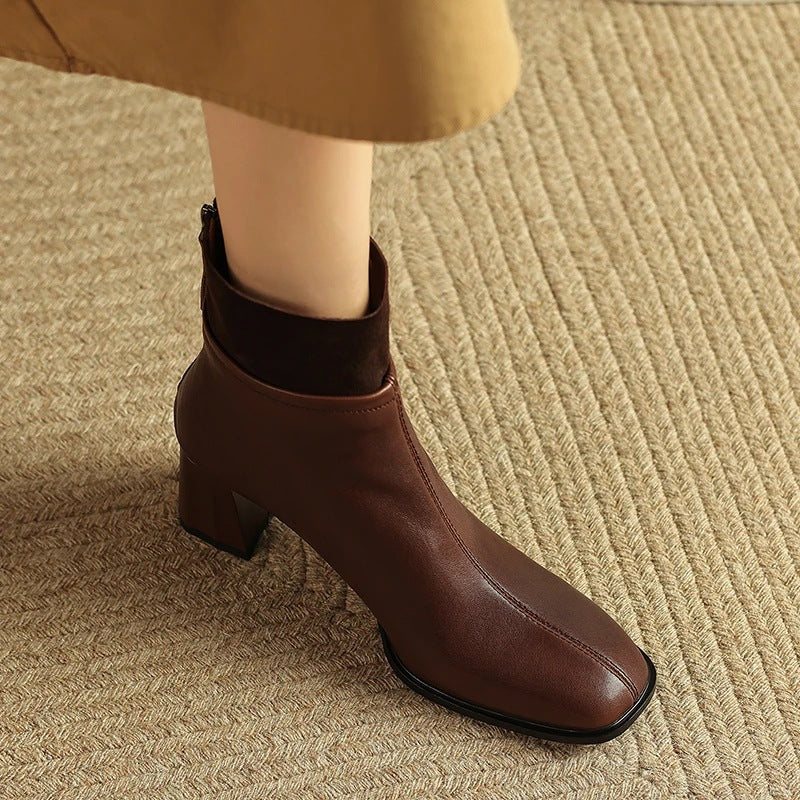 women's square toe high heel Chelsea boots, view 8 - MRSLM