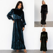 half turtleneck velvet dress - MRSLM