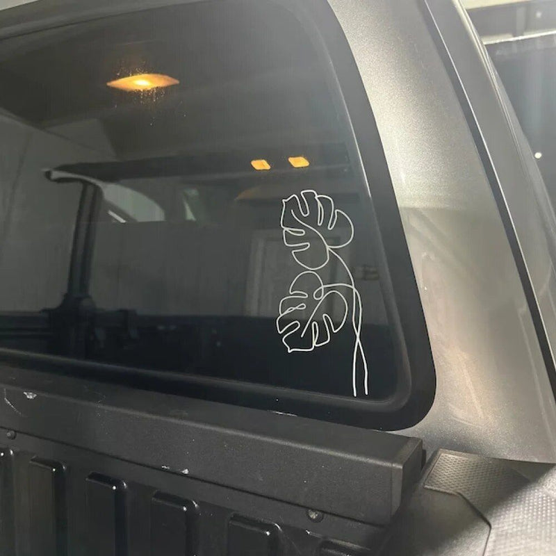 Monstera leaf vinyl decal, view 6 - MRSLM