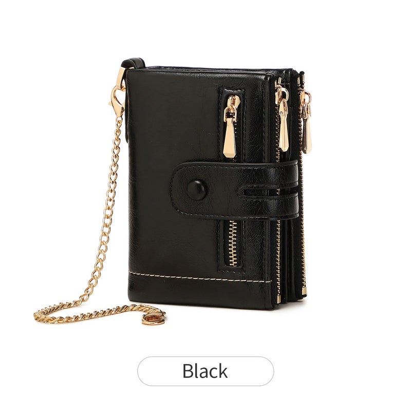 women's short pu leather wallet, view 4 - MRSLM