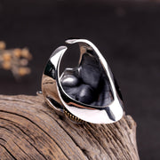 men's hip hop s925 silver sheriff star ring, view 2 - MRSLM