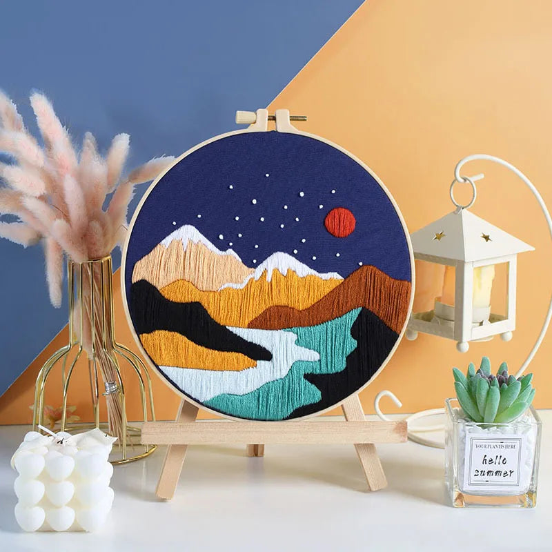diy floral embroidery kit, view 7 - MRSLM