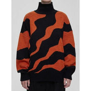 turtleneck stripe oversized sweater, view 2 - MRSLM
