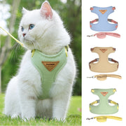 nylon mesh dog and cat harness leash set, view 5 - MRSLM