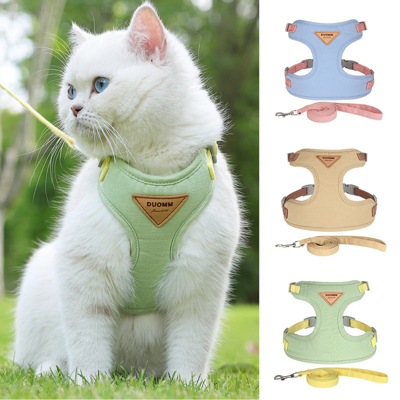nylon mesh dog and cat harness leash set, view 5 - MRSLM