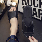 unisex cowhide home slippers, view 4 - MRSLM