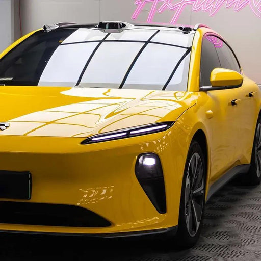 glossy deep yellow vinyl car wrap - MRSLM
