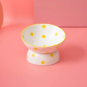 ceramic pet bowl with dots, view 7 - MRSLM
