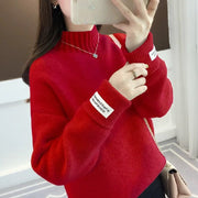 women's mock neck chenille knit sweater, view 9 - MRSLM
