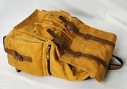 retro waxed canvas backpack, view 5 - MRSLM
