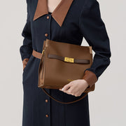 split leather bucket tote, view 4 - MRSLM