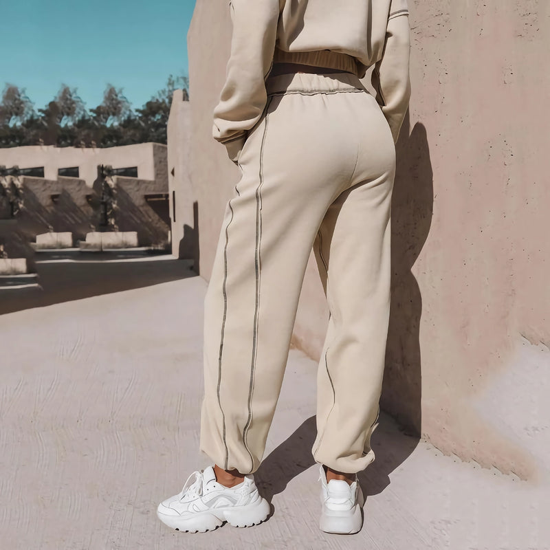 sweatshirt and elastic waist pant set, view 6 - MRSLM