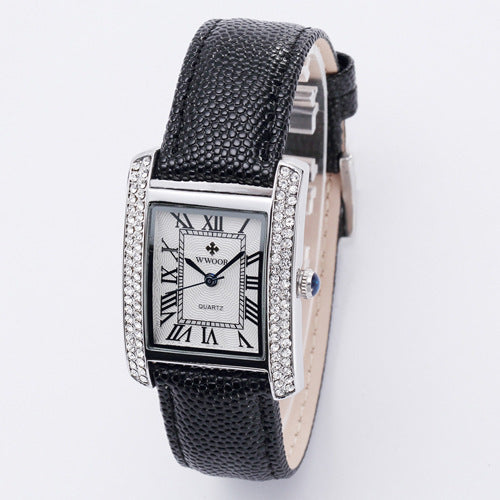 ladies square quartz watch, view 5 - MRSLM