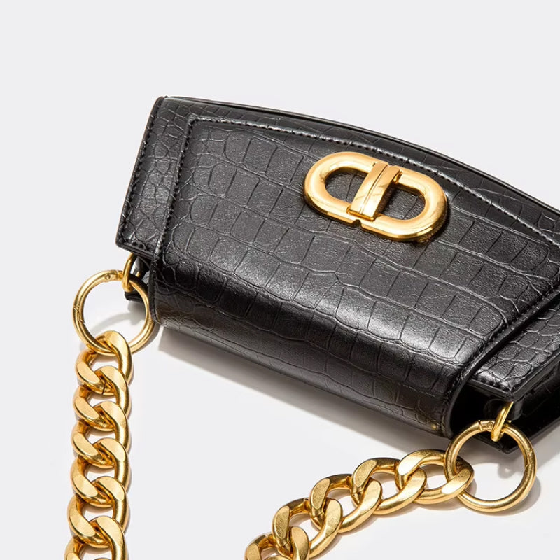 alligator print crossbody shoulder bag, view 4 - MRSLM