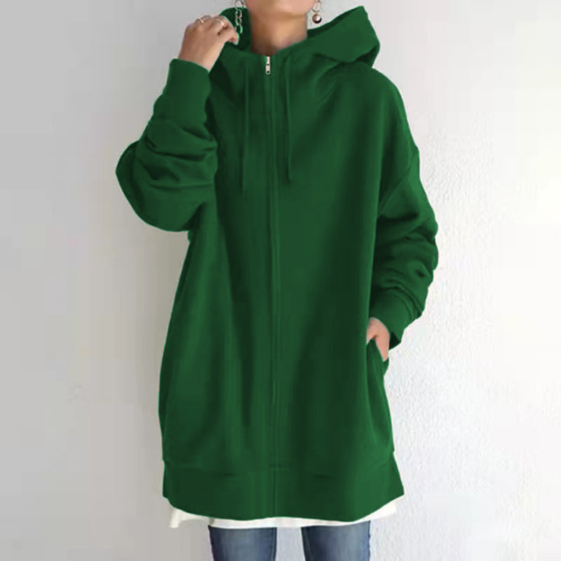 women's fuzzy full-zip long hoodie, view 14 - MRSLM