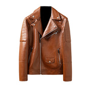 Men's biker PU leather jacket, view 5 - MRSLM
