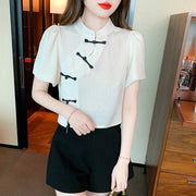knot button short summer shirt, view 6 - MRSLM