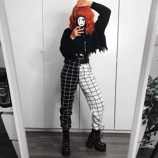 checkerboard high waist trousers - MRSLM