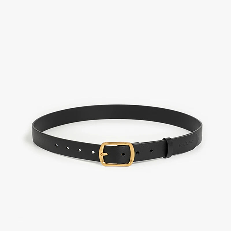 women's leather belt with pin buckle, view 4 - MRSLM