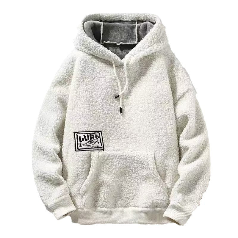 Men's thick fleece pullover hoodie, view 9 - MRSLM