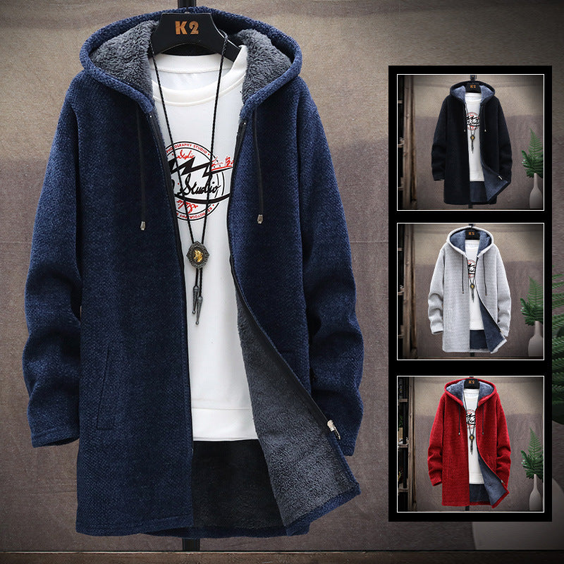 Men's fleece-lined hooded sweater jacket - MRSLM