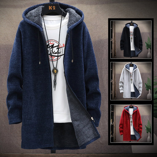 Men's fleece-lined hooded sweater jacket - MRSLM