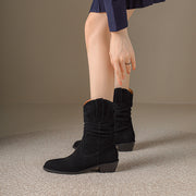 women's suede pointy toe ankle boots, view 4 - MRSLM
