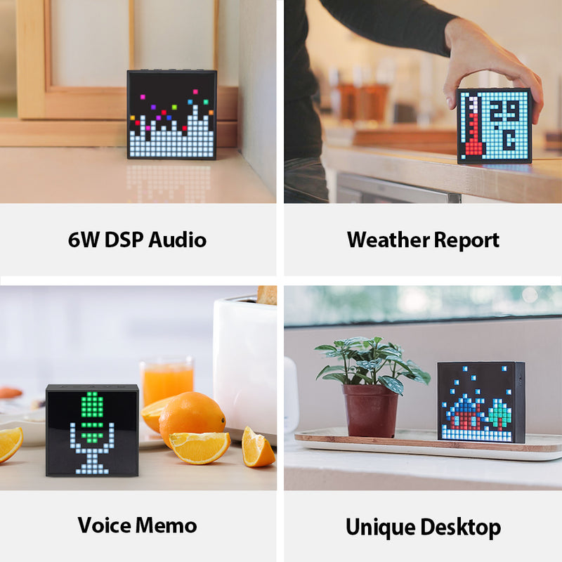 bluetooth speaker with alarm clock and led display, view 4 - MRSLM