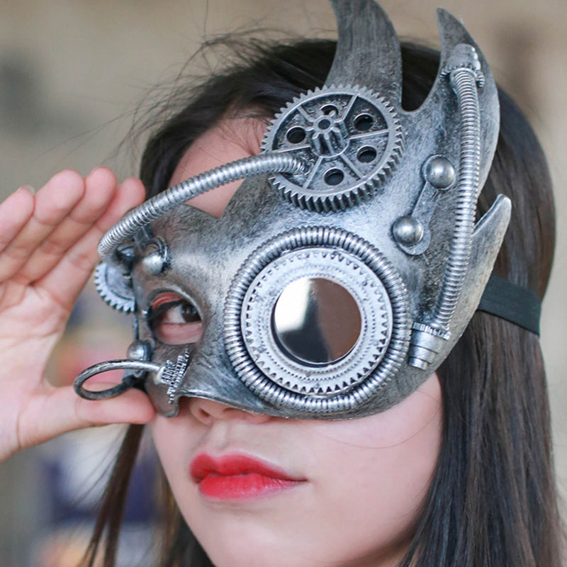 Steampunk half face mask, view 6 - MRSLM