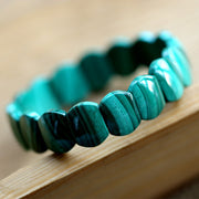 natural malachite bead bracelet, view 2 - MRSLM