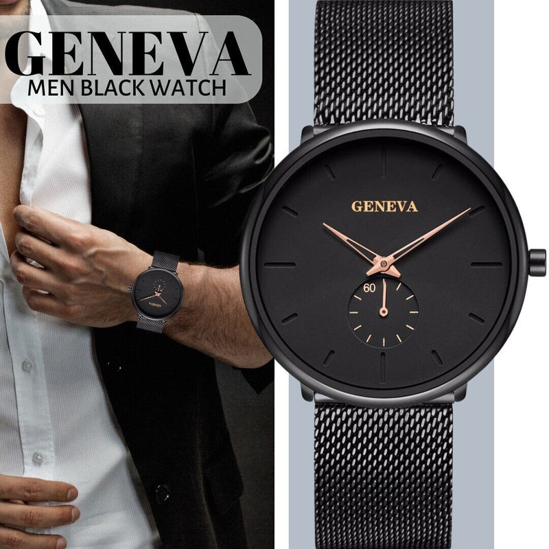 men's minimalist ultra thin quartz watch, view 2 - MRSLM