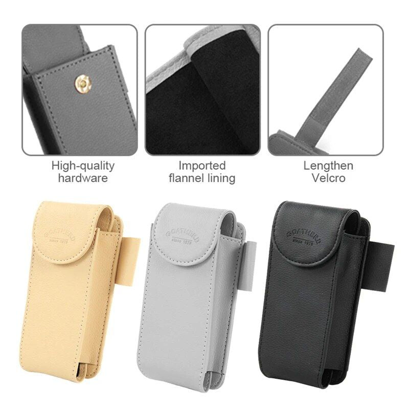 Leather sun visor glasses and card organizer, view 8 - MRSLM
