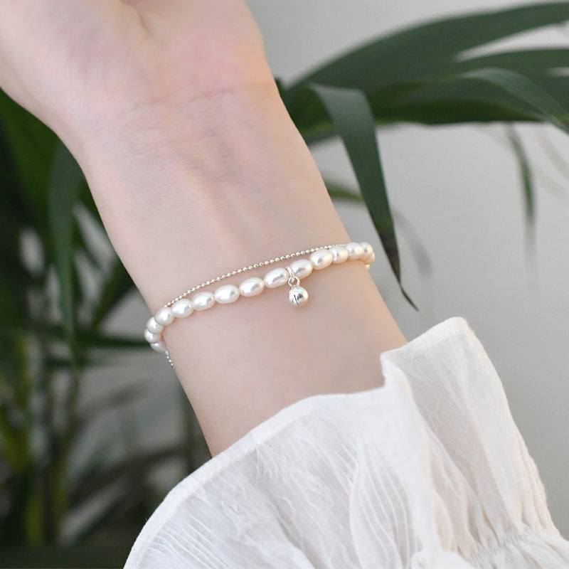 freshwater pearl bead bell bracelet, view 3 - MRSLM