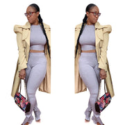 long belted trench coat in a plain color, view 3 - MRSLM