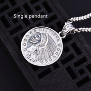 retro 925 silver feather pendant, view 6 - MRSLM