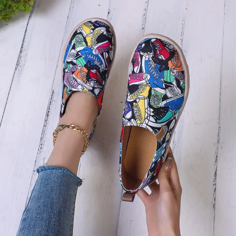women's slip-on canvas flat shoes, view 6 - MRSLM