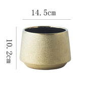 gold plated ceramic vase, view 8 - MRSLM
